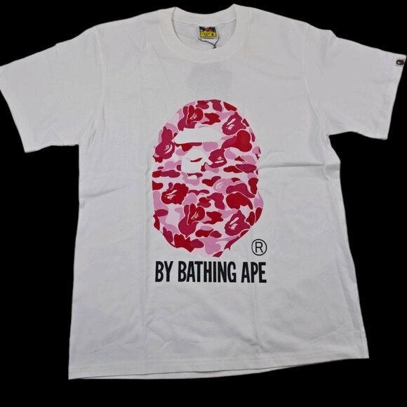 BAPE White & Pink T-Shirt Size Medium - Picture 1 of 5
